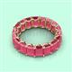 3 - Victoria 6x4 mm Emerald Cut Rhodolite Garnet Eternity Band 
