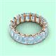3 - Victoria 6x4 mm Emerald Cut Aquamarine Eternity Band 