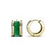 1 - Eliana Fine Unseen Collection 1.34 ctw Baguette Shape Emerald and Round Diamond Channel Set Hoop Earrings 