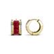 1 - Eliana Fine Unseen Collection 1.74 ctw Ruby Baguette Shape and Round Diamond Channel Set Hoop Earrings 