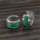 3 - Kira Fine Unseen Collection 1.22 ctw Emerald Baguette Shape Channel Set Hoop Earrings 