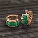 3 - Kira Fine Unseen Collection 1.22 ctw Emerald Baguette Shape Channel Set Hoop Earrings 