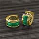 3 - Kira Fine Unseen Collection 1.22 ctw Emerald Baguette Shape (3.8x2.0 mm) Channel Set Hoop Earrings 