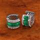 2 - Eliana Fine Unseen Collection 1.34 ctw Baguette Shape Emerald and Round Diamond Channel Set Hoop Earrings 