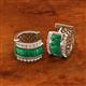 2 - Eliana Fine Unseen Collection 1.34 ctw Baguette Shape Emerald and Round Diamond Channel Set Hoop Earrings 