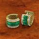 2 - Eliana Fine Unseen Collection 1.34 ctw Baguette Shape Emerald and Round Diamond Channel Set Hoop Earrings 