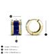 3 - Eliana Fine Unseen Collection 2.00 ctw Blue Sapphire Baguette Shape and Round Diamond Channel Set Hoop Earrings 