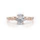 1 - Kiara 0.95 ctw IGI Certified Lab Grown Diamond Oval Shape (7x5 mm) Solitaire Plus accented Natural Diamond Engagement Ring 