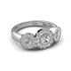 3 - Rocco 0.76 ctw Lab Grown Diamond (4 mm) Three Stone accented Lab Grown Diamond Engagement Ring 