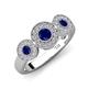 4 - Rocco 0.80 ctw Blue Sapphire (4 mm) Three Stone accented Lab Grown Diamond Engagement Ring 