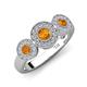 4 - Rocco 0.68 ctw Citrine (4 mm) Three Stone accented Lab Grown Diamond Engagement Ring 