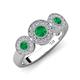 4 - Rocco 0.68 ctw Emerald (4 mm) Three Stone accented Lab Grown Diamond Engagement Ring 