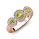 4 - Rocco 0.84 ctw Peridot (4 mm) Three Stone accented Lab Grown Diamond Engagement Ring 