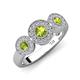 4 - Rocco 0.84 ctw Peridot (4 mm) Three Stone accented Lab Grown Diamond Engagement Ring 