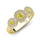 4 - Rocco 0.75 ctw Yellow Diamond (4 mm) Three Stone accented Lab Grown Diamond Engagement Ring 