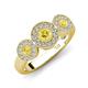 4 - Rocco 0.77 ctw Yellow Sapphire (4 mm) Three Stone accented Lab Grown Diamond Engagement Ring 