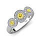 4 - Rocco 0.77 ctw Yellow Sapphire (4 mm) Three Stone accented Lab Grown Diamond Engagement Ring 