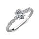 3 - Kiara 0.85 ctw IGI Certified Lab Grown Diamond Pear Shape (7x5 mm) Solitaire Plus accented Natural Diamond Engagement Ring 