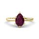 1 - Zaire 1.55 ctw Rhodolite Garnet Pear Shape (9x6 mm) Hidden Halo accented Side Natural Diamond Engagement Ring 