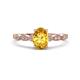 1 - Kiara 0.92 ctw Citrine Oval Shape (7x5 mm) Solitaire Plus accented Natural Diamond Engagement Ring 