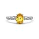 1 - Kiara 0.92 ctw Citrine Oval Shape (7x5 mm) Solitaire Plus accented Natural Diamond Engagement Ring 