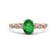 1 - Kiara 1.10 ctw Green Garnet Oval Shape (7x5 mm) Solitaire Plus accented Natural Diamond Engagement Ring 