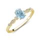 3 - Kiara 0.92 ctw Aquamarine Oval Shape (7x5 mm) Solitaire Plus accented Natural Diamond Engagement Ring 