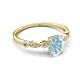 5 - Kiara 0.92 ctw Aquamarine Oval Shape (7x5 mm) Solitaire Plus accented Natural Diamond Engagement Ring 