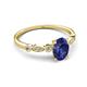 5 - Kiara 0.87 ctw Iolite Oval Shape (7x5 mm) Solitaire Plus accented Natural Diamond Engagement Ring 