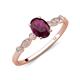 3 - Kiara 1.20 ctw Rhodolite Garnet Oval Shape (7x5 mm) Solitaire Plus accented Natural Diamond Engagement Ring 