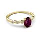 5 - Kiara 1.20 ctw Rhodolite Garnet Oval Shape (7x5 mm) Solitaire Plus accented Natural Diamond Engagement Ring 