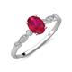 3 - Kiara 1.10 ctw Ruby Oval Shape (7x5 mm) Solitaire Plus accented Natural Diamond Engagement Ring 