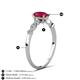 4 - Kiara 1.10 ctw Ruby Oval Shape (7x5 mm) Solitaire Plus accented Natural Diamond Engagement Ring 