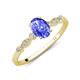 3 - Kiara 1.05 ctw Tanzanite Oval Shape (7x5 mm) Solitaire Plus accented Natural Diamond Engagement Ring 