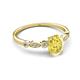 5 - Kiara 1.20 ctw Yellow Sapphire Oval Shape (7x5 mm) Solitaire Plus accented Natural Diamond Engagement Ring 