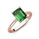 3 - Zaire 2.12 ctw Created Emerald Emerald Shape (9x7 mm) Hidden Halo accented Side Natural Diamond Engagement Ring 