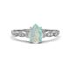 1 - Kiara 0.55 ctw Opal Pear Shape (7x5 mm) Solitaire Plus accented Natural Diamond Engagement Ring 