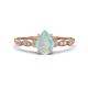 1 - Kiara 0.55 ctw Opal Pear Shape (7x5 mm) Solitaire Plus accented Natural Diamond Engagement Ring 