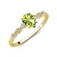 3 - Kiara 1.00 ctw Peridot Pear Shape (7x5 mm) Solitaire Plus accented Natural Diamond Engagement Ring 