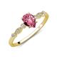 3 - Kiara 0.90 ctw Pink Tourmaline Pear Shape (7x5 mm) Solitaire Plus accented Natural Diamond Engagement Ring 