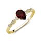 3 - Kiara 1.10 ctw Red Garnet Pear Shape (7x5 mm) Solitaire Plus accented Natural Diamond Engagement Ring 