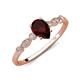 3 - Kiara 1.10 ctw Red Garnet Pear Shape (7x5 mm) Solitaire Plus accented Natural Diamond Engagement Ring 