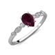 3 - Kiara 1.10 ctw Rhodolite Garnet Pear Shape (7x5 mm) Solitaire Plus accented Natural Diamond Engagement Ring 