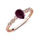 3 - Kiara 1.10 ctw Rhodolite Garnet Pear Shape (7x5 mm) Solitaire Plus accented Natural Diamond Engagement Ring 