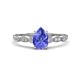 1 - Kiara 0.95 ctw Tanzanite Pear Shape (7x5 mm) Solitaire Plus accented Natural Diamond Engagement Ring 