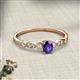 2 - Kiara Desire Oval Cut Iolite and Round Lab Grown Diamond Engagement Ring 