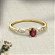 2 - Kiara 0.78 ctw Red Garnet Oval Shape (6x4 mm) Solitaire Plus accented Natural Diamond Engagement Ring 