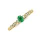 3 - Kiara 0.58 ctw Emerald Oval Shape (6x4 mm) Solitaire Plus accented Natural Diamond Engagement Ring 
