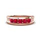 1 - Aaron 0.50 ctw Ruby 5 Stone Men Wedding Band (5 mm) 