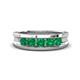 1 - Aaron 0.50 ctw Emerald 5 Stone Men Wedding Band (5 mm) 